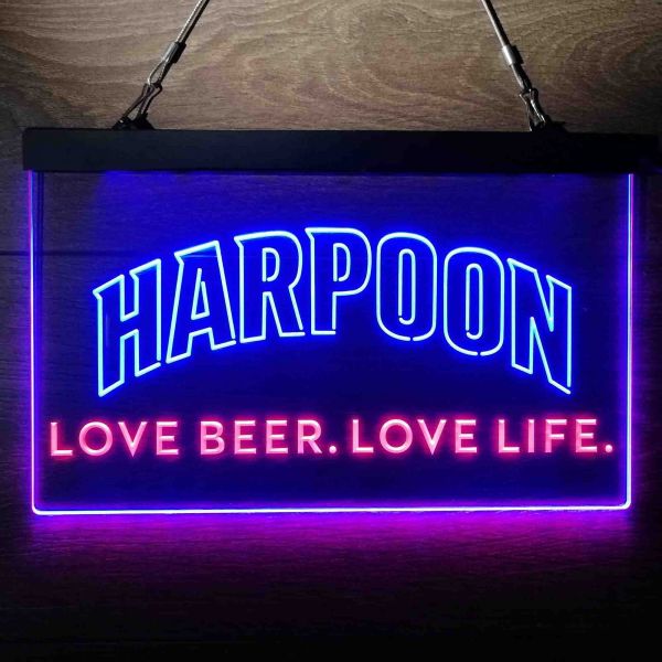 Harpoon Love Beer Love Life Dual LED Neon Light Sign